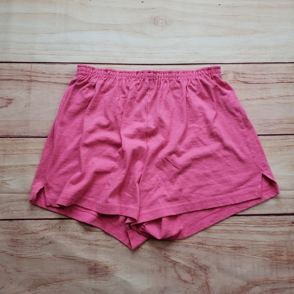 Soffe Shorts Womens S Pink Sweat Elastic Waist Pull On Gym Training Casual